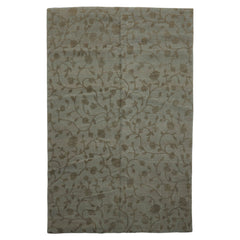 6x9 Gray, Green, Color Hand Knotted  100% Wool Transitional Oriental Rug