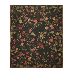 8x10 Dark Green, Lime, Rose Color Hand Knotted  100% Wool Traditional Oriental Rug