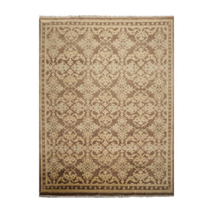 9x12 Brown, Tan, Light Gold Color Hand Knotted Turkish Oushak 100% Wool Traditional Oriental Rug