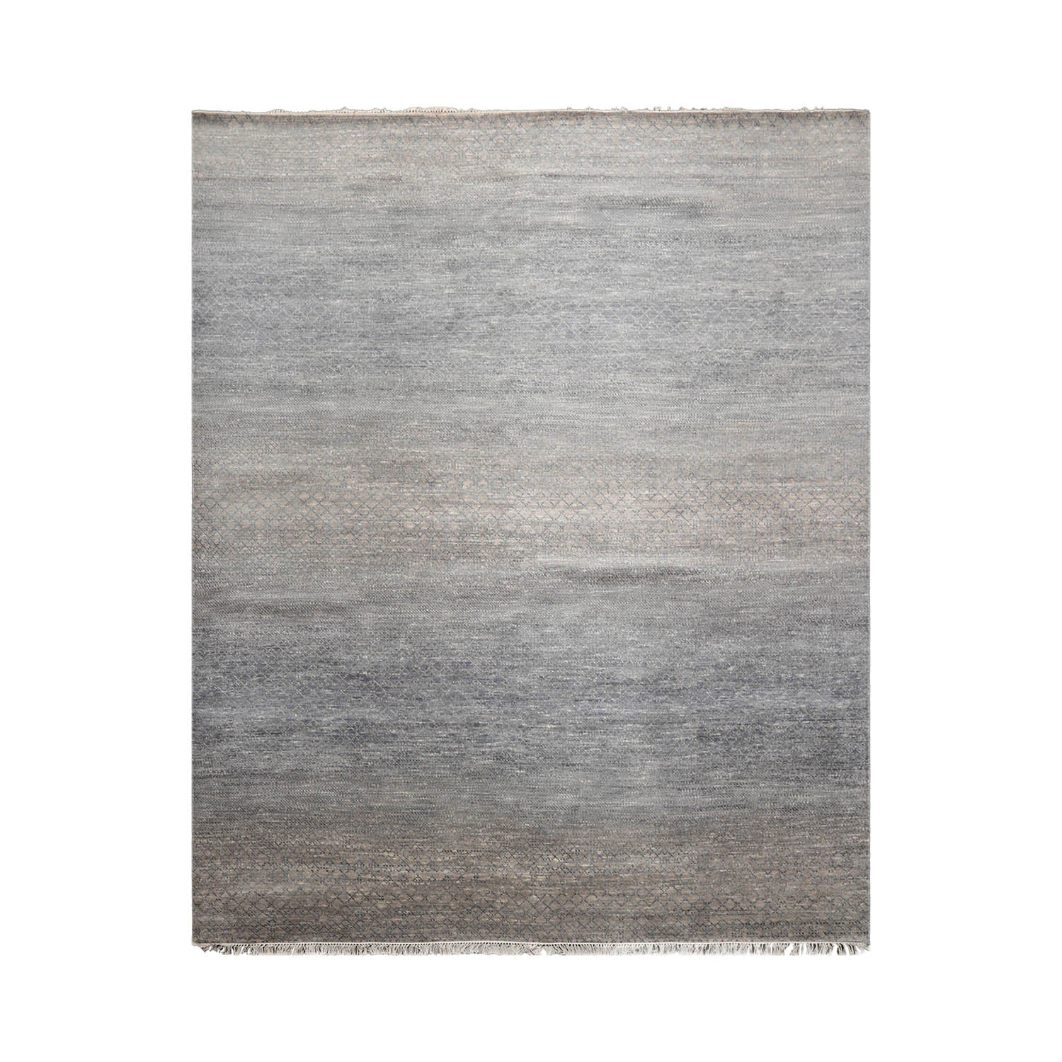 8x10 Slate, Gray, Color Hand Knotted  Wool & Bamboo Silk Modern Oriental Rug