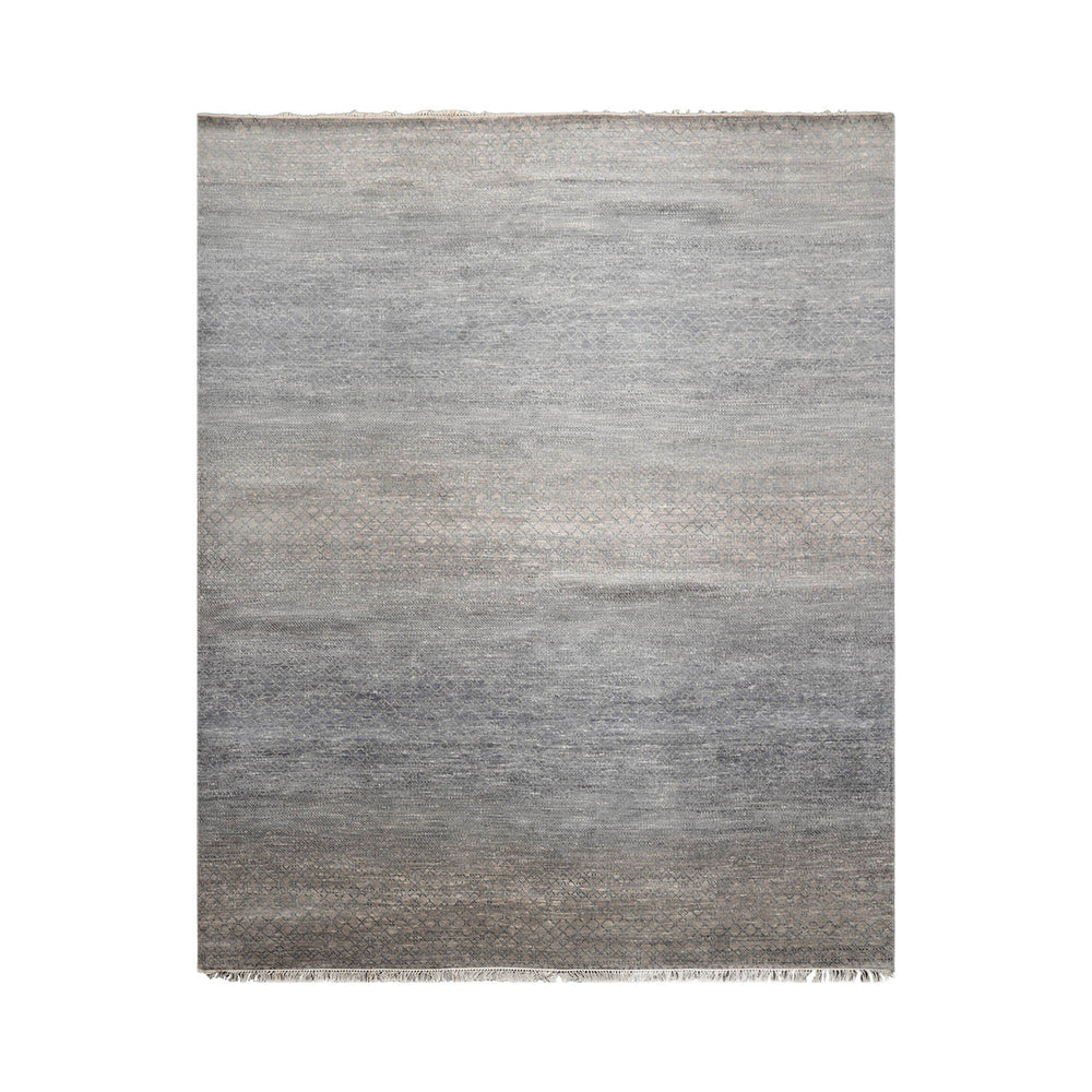 8x10 Slate, Gray, Color Hand Knotted  Wool & Bamboo Silk Modern Oriental Rug