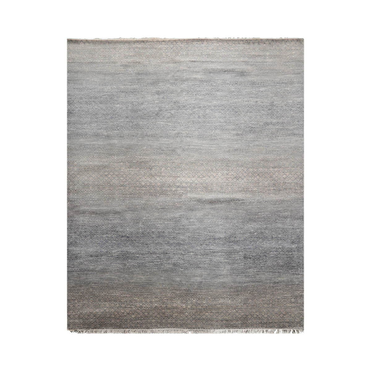 8x10 Slate, Gray, Color Hand Knotted  Wool & Bamboo Silk Modern Oriental Rug
