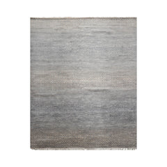 8x10 Slate, Gray, Color Hand Knotted  Wool & Bamboo Silk Modern Oriental Rug