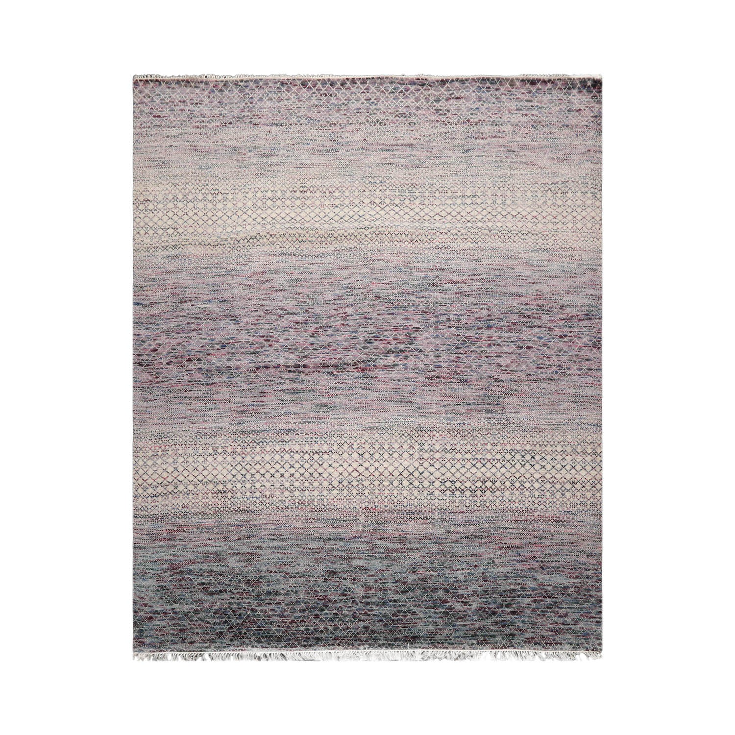 8x10 Beige, Lavander, Gray Color Hand Knotted  Wool & Bamboo Silk Modern Oriental Rug
