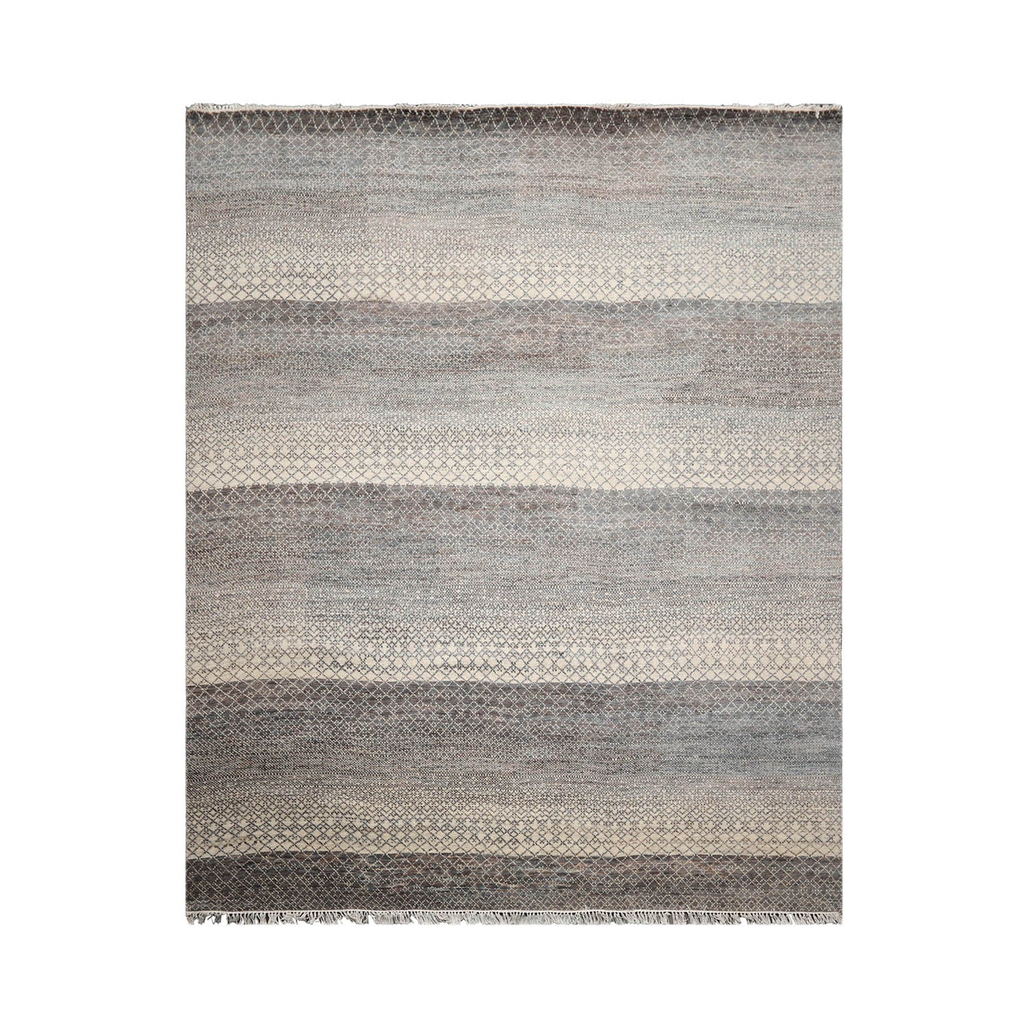 8x10 Beige, Gray, Brown Color Hand Knotted  Wool & Bamboo Silk Modern Oriental Rug