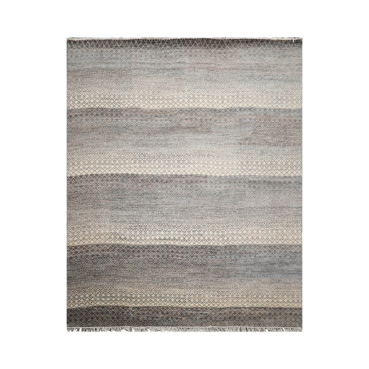 8x10 Beige, Gray, Brown Color Hand Knotted  Wool & Bamboo Silk Modern Oriental Rug