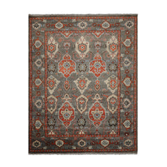 Multi Size Gray Ivory Pink Color Hand Knotted Turkish Oushak Wool Traditional Oriental Rug