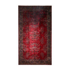 Palace Burgundy, Midnight Blue, Brown Color Hand Knotted Sarouk 100% Wool Traditional Oriental Rug
