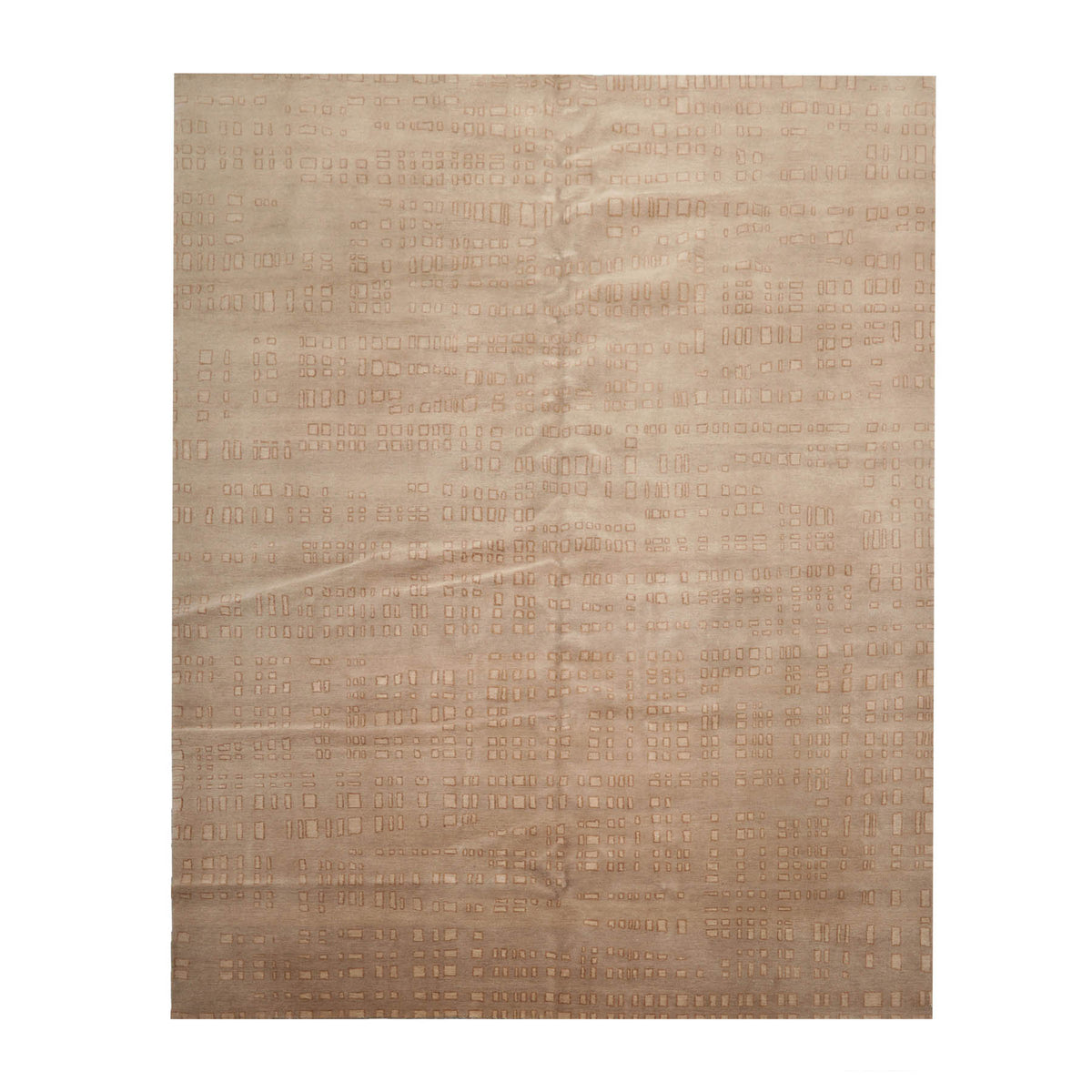 8x10 Tan, Brown, Color Hand Knotted  100% Wool Modern Oriental Rug