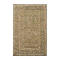 5x8 Moss, Moss, Gray Color Hand Knotted Caucasian 100% Wool Transitional Oriental Rug