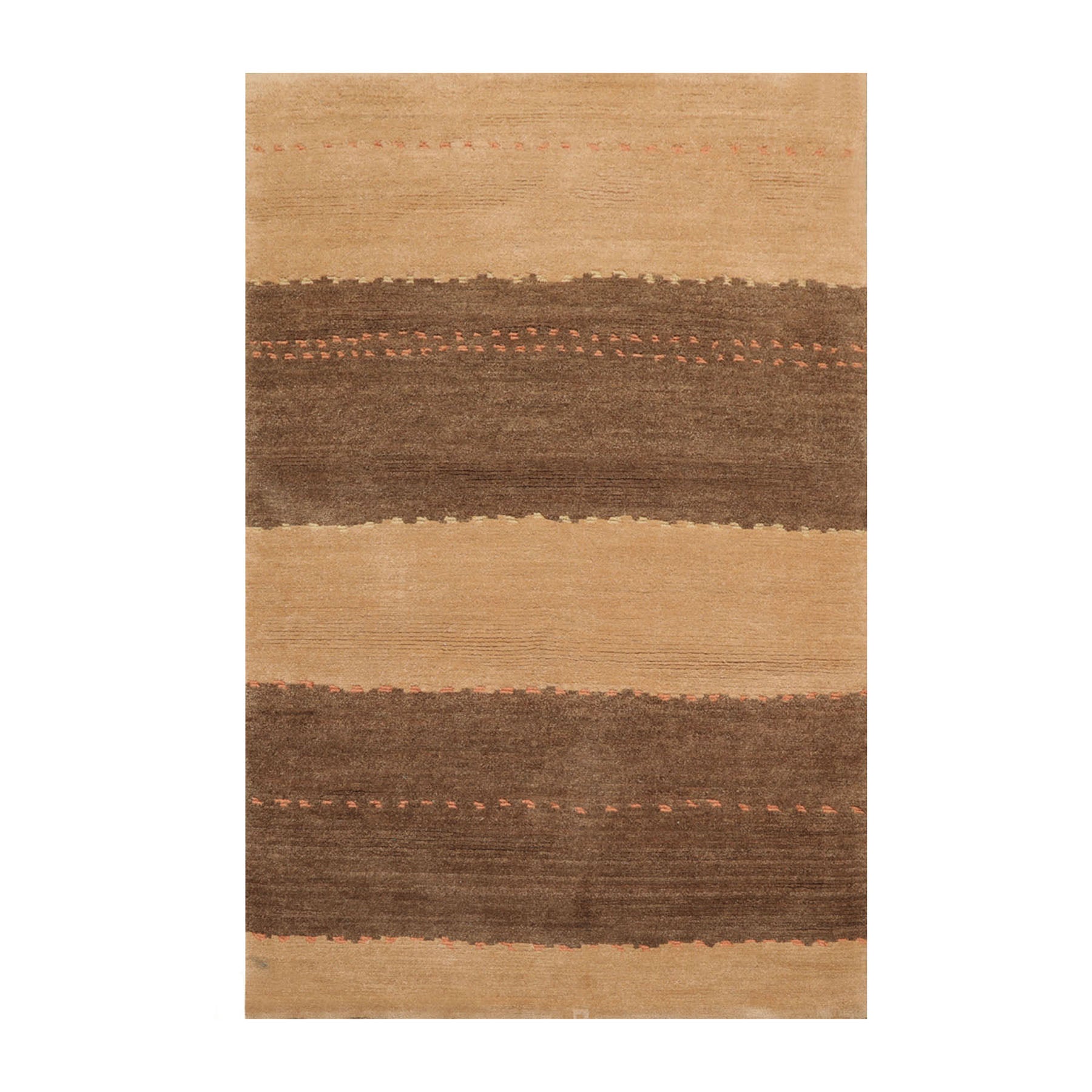 4x6 Camel, Brown, Color Hand Knotted Tibetan 100% Wool Modern Oriental Rug