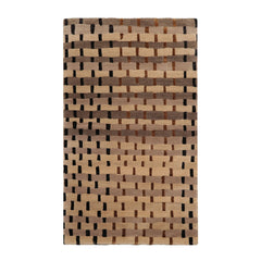 3x5 Tan, Beige, Gray Color Hand Knotted Tibetan Wool & Silk Transitional Oriental Rug