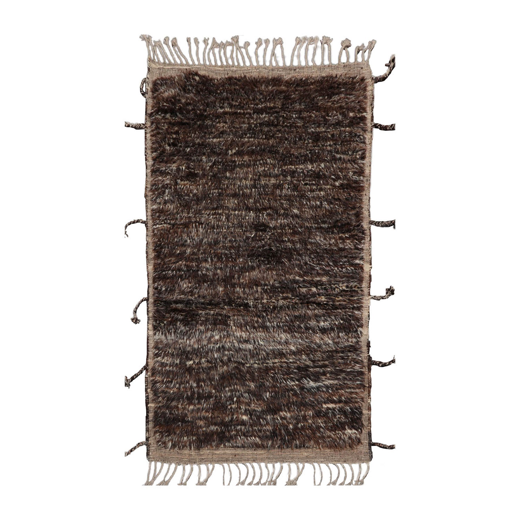 3x5 Brown, Tan, Color Hand Knotted Afghan Moroccan Wool Modern & Contemporary Oriental Rug