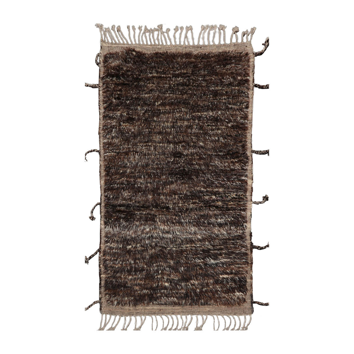 3x5 Brown, Tan, Color Hand Knotted Afghan Moroccan Wool Modern & Contemporary Oriental Rug