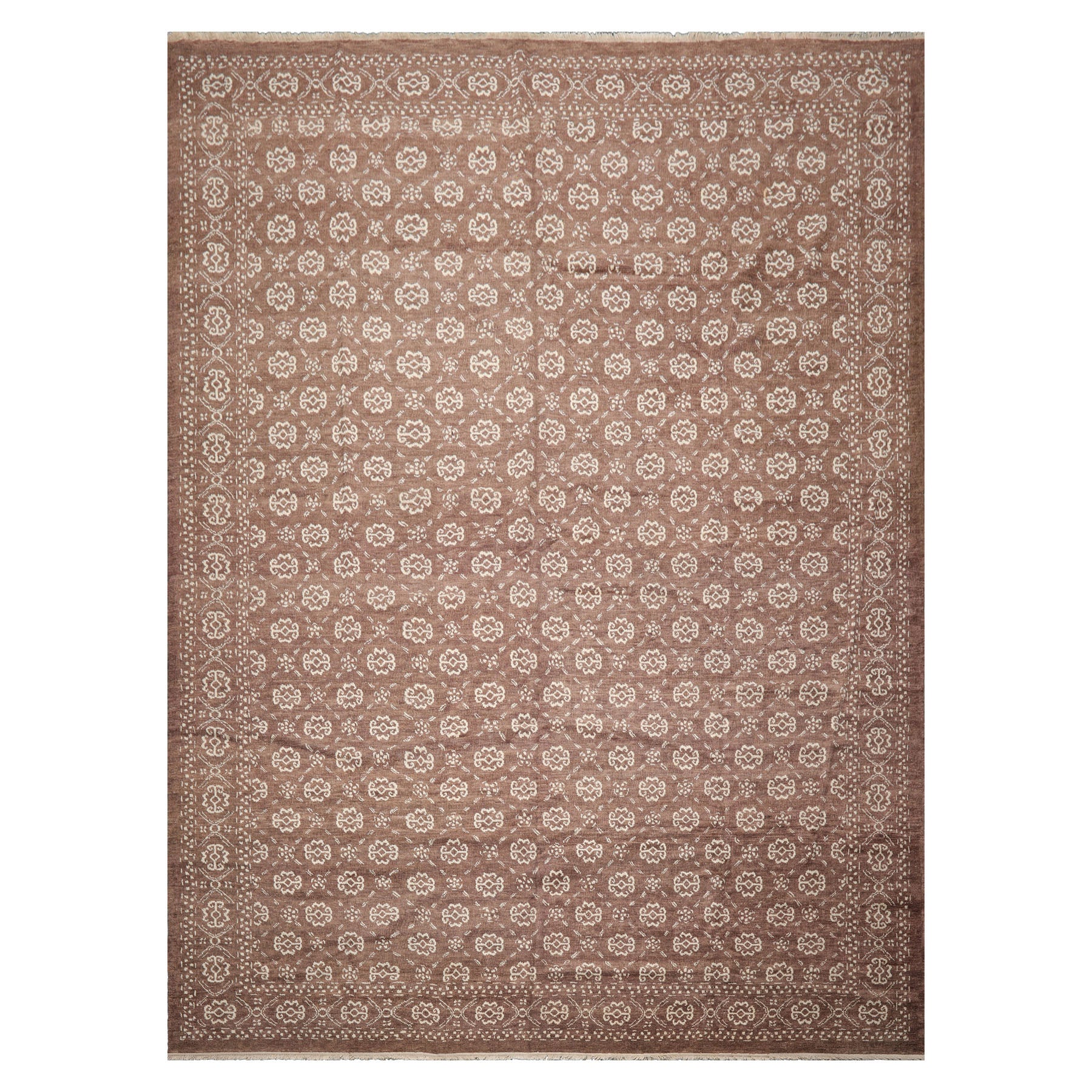 9x12 Brown, Beige, Color Hand Knotted  Wool Traditional Oriental Rug