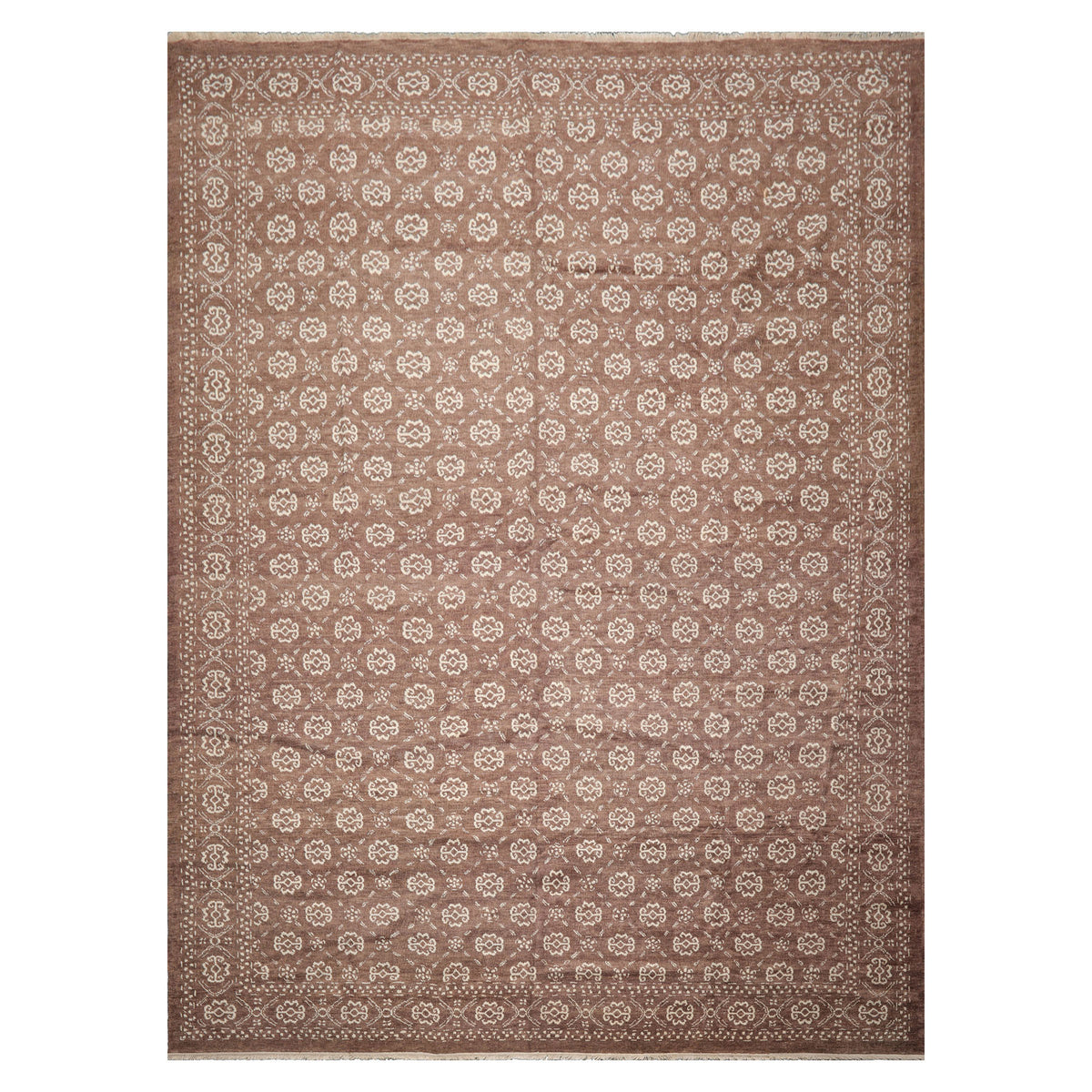 9x12 Brown, Beige, Color Hand Knotted  Wool Traditional Oriental Rug