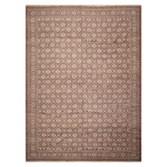 9x12 Brown, Beige, Color Hand Knotted  Wool Traditional Oriental Rug