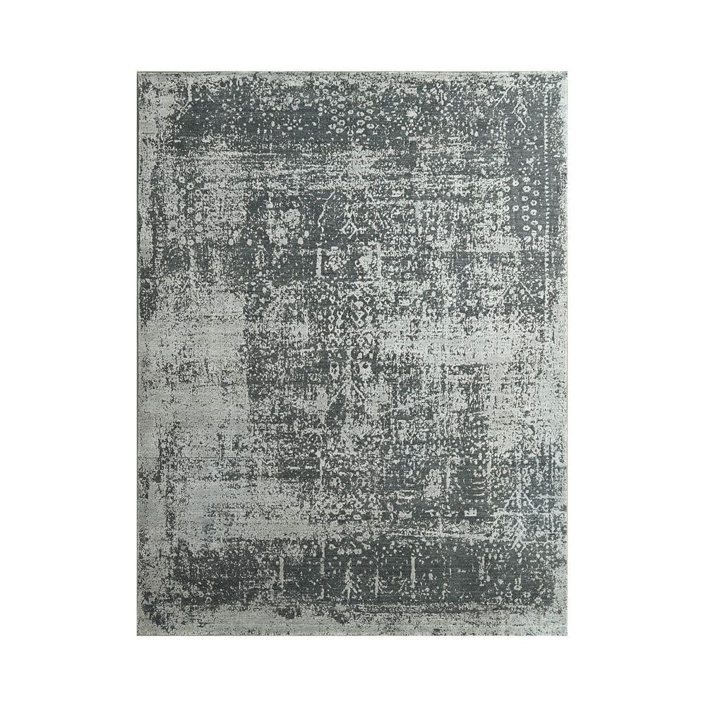8x10 Tone On Tone Gray, Charcoal, Color Hand Knotted  100% Wool Transitional Oriental Rug