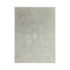 Multi Size Slate Gray Beige Color Hand Knotted Afghan Oushak Wool Traditional Oriental Rug
