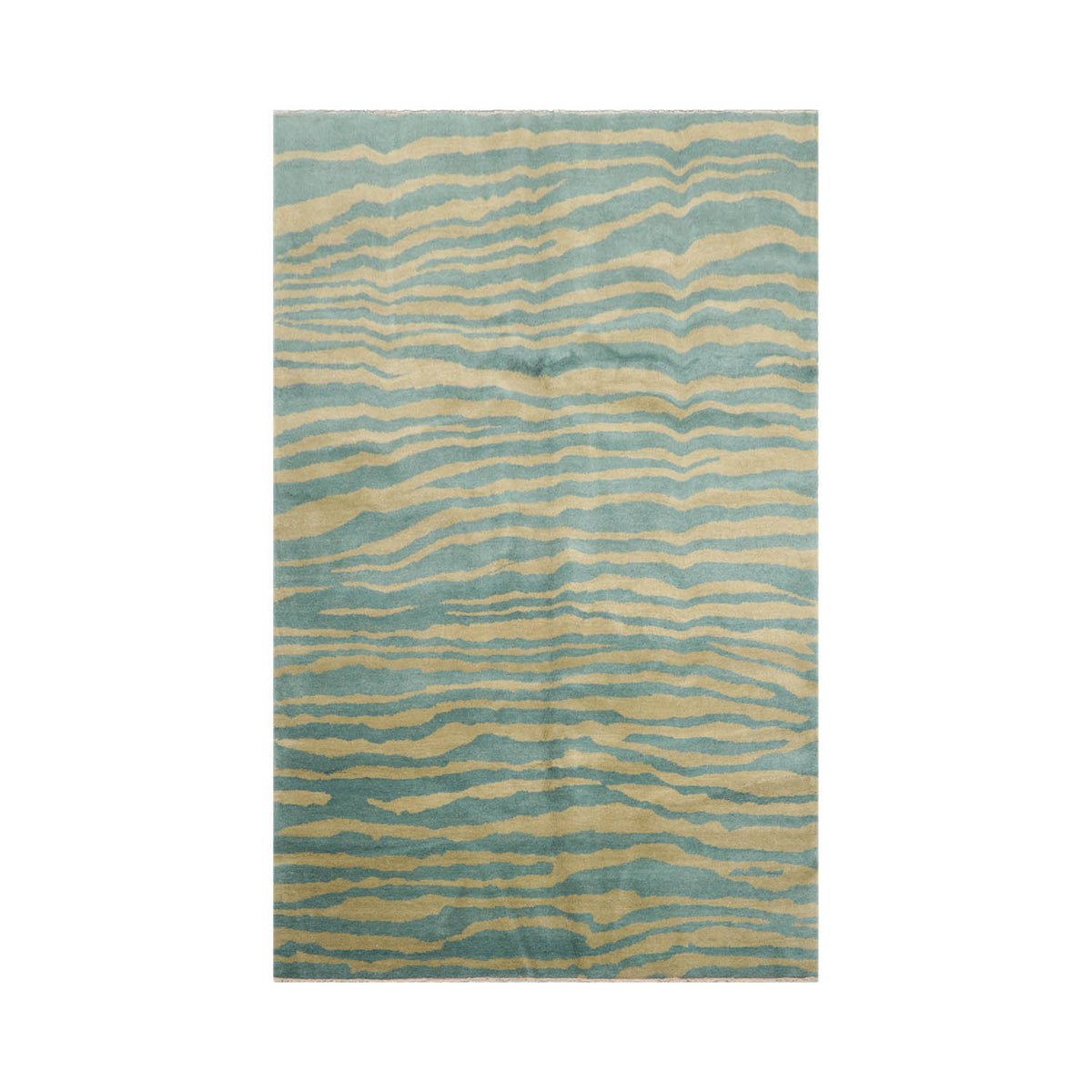 5x8 Turquoise, Mint, Color Hand Knotted  100% Wool Modern Oriental Rug
