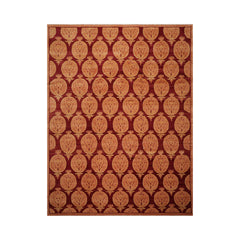 9x12 Rust, Peach, Light Gold Color Hand Knotted  100% Wool Transitional Oriental Rug