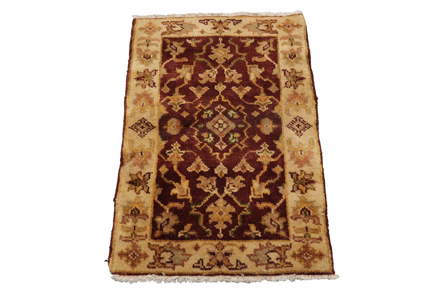 Knotted Rug Sage Hand Knotted 2'x3' Traditional Oushak Wool Oriental Area Rug