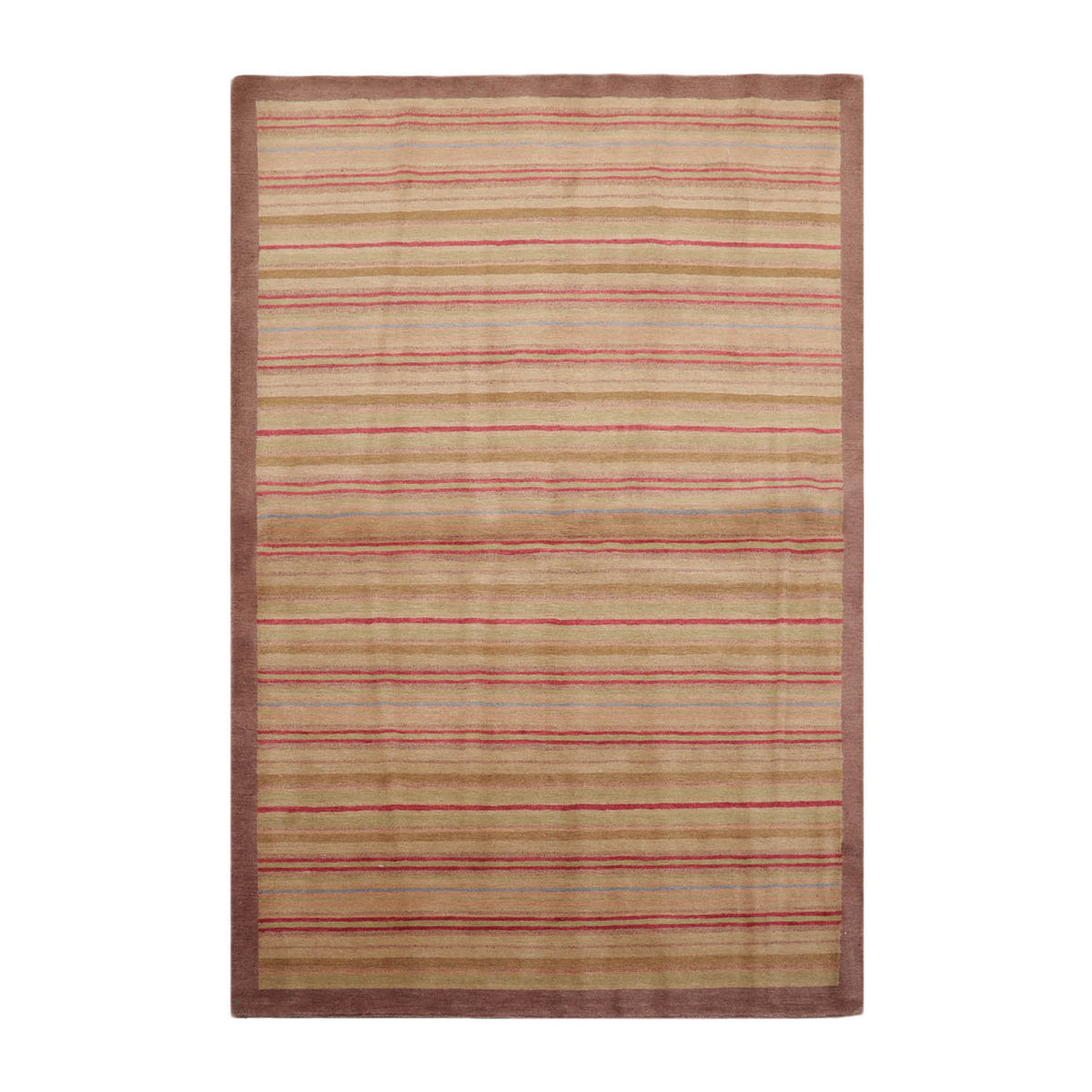 4x6 Sage, Taupe, Coral Color Hand Knotted Tibetan 100% Wool Modern & Contemporary Oriental Rug