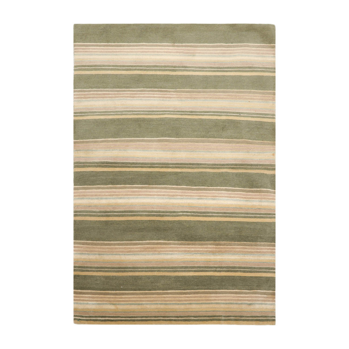 4x6 Beige, Green, Taupe Color Hand Knotted Tibetan 100% Wool Modern & Contemporary Oriental Rug