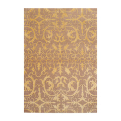 4x6 Beige, Light Gold, Color Hand Knotted Tibetan 100% Wool Transitional Oriental Rug