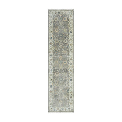 Multi Size Gray Beige Blue Color Hand Knotted Oushak Wool Traditional Oriental Rug
