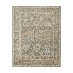 8x10 Moss, Rust, Beige Color Hand Knotted Oushak Wool Traditional Oriental Rug