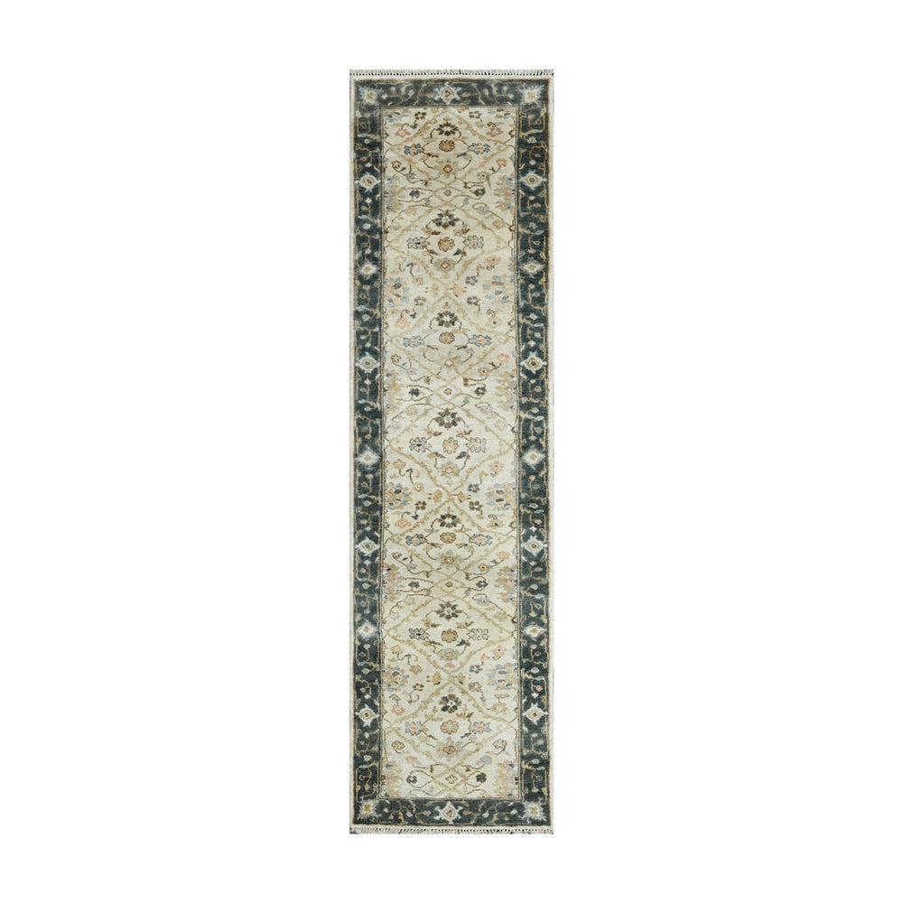 Multi Size Beige Blue Gray Color Hand Knotted Turkish Oushak Wool Traditional Oriental Rug