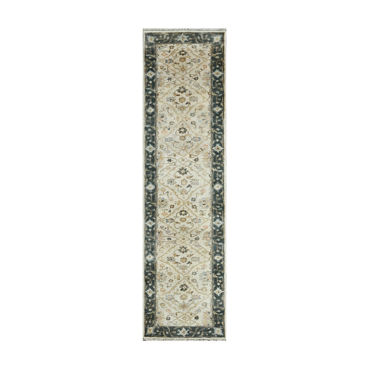 Multi Size Beige Blue Gray Color Hand Knotted Turkish Oushak Wool Traditional Oriental Rug
