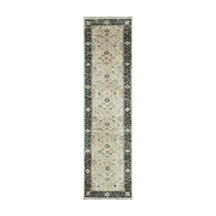 Multi Size Beige Blue Gray Color Hand Knotted Turkish Oushak Wool Traditional Oriental Rug