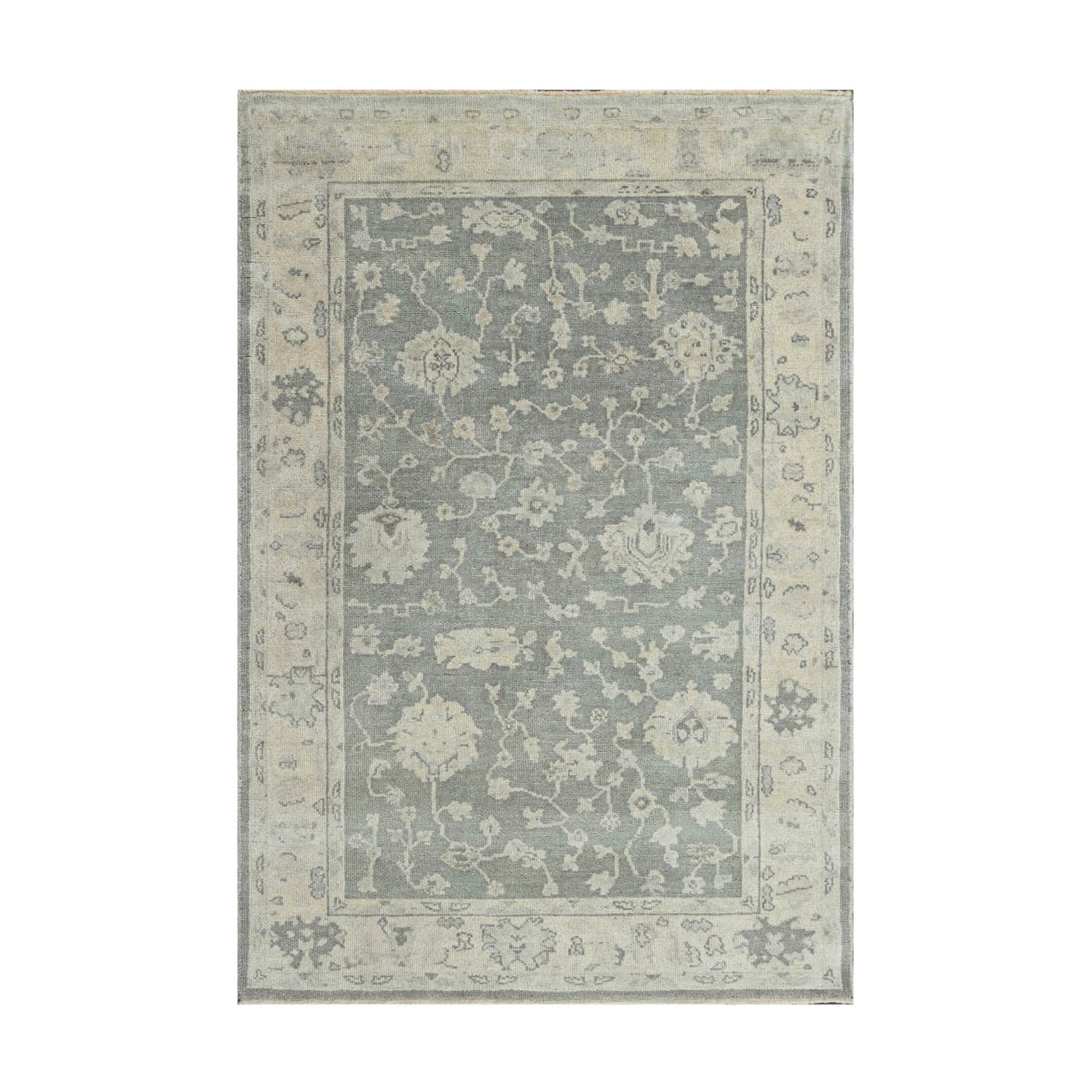 Multi Size Dark Gray Beige Muted Earth Tones Color Hand Knotted Turkish Oushak Wool Traditional Oriental Rug