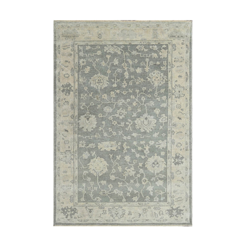 Multi Size Dark Gray Beige Muted Earth Tones Color Hand Knotted Turkish Oushak Wool Traditional Oriental Rug
