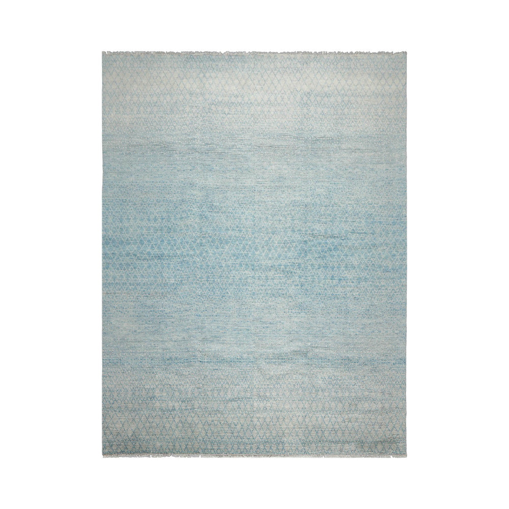 9x12 Ivory, Aqua, Color Hand Knotted  Wool Contemporary Oriental Rug