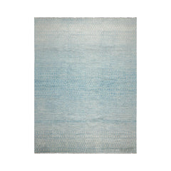 9x12 Ivory, Aqua, Color Hand Knotted  Wool Contemporary Oriental Rug