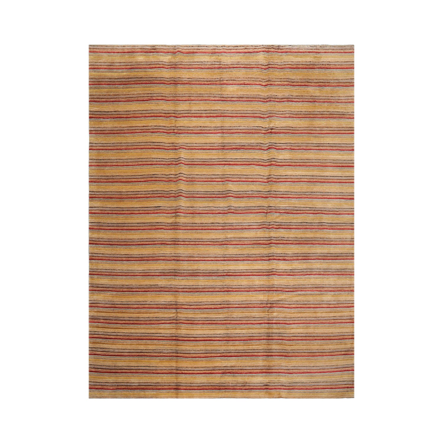 9x12 Gold, Beige, Aqua Color Hand Knotted Tibetan Silk Contemporary Oriental Rug