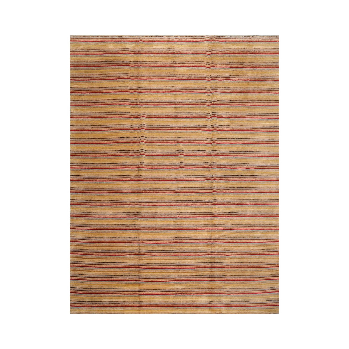 9x12 Gold, Beige, Aqua Color Hand Knotted Tibetan Silk Contemporary Oriental Rug