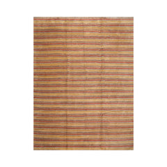 9x12 Gold, Beige, Aqua Color Hand Knotted Tibetan Silk Contemporary Oriental Rug