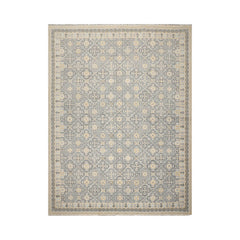 9x12 Ivory, Gray, Blue Color Hand Knotted  Wool Transitional Oriental Rug
