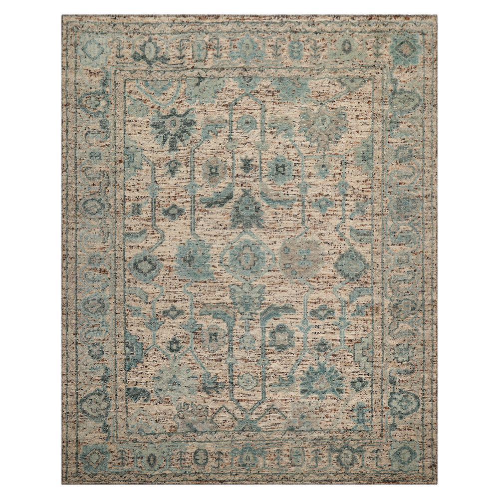 Multi Size Beige Oatmeal Gray Color Hand Knotted Oushak Wool Transitional Oriental Rug