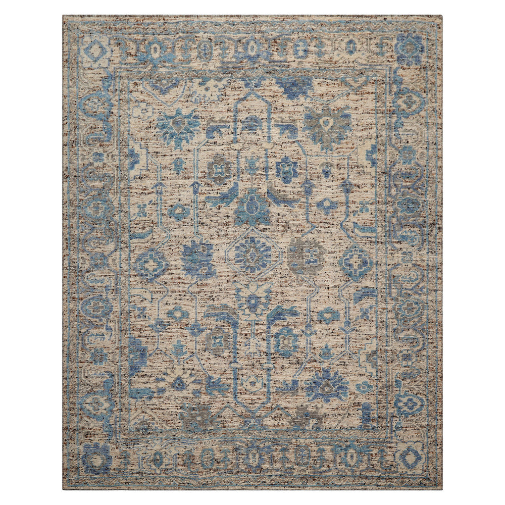 Multi Size Beige Oatmeal Gray Color Hand Knotted Oushak Wool Transitional Oriental Rug