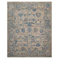 Multi Size Beige Oatmeal Gray Color Hand Knotted Oushak Wool Transitional Oriental Rug