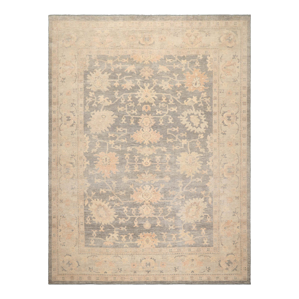 Multi Size Gray Beige Tan Color Hand Knotted Oushak Wool Antique Oriental Rug