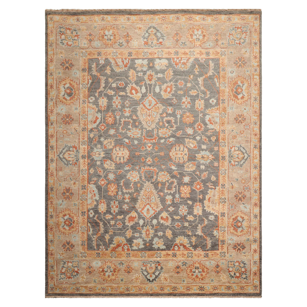 Multi Size Slate Taupe Beige Color Hand Knotted Oushak Wool Traditional Oriental Rug