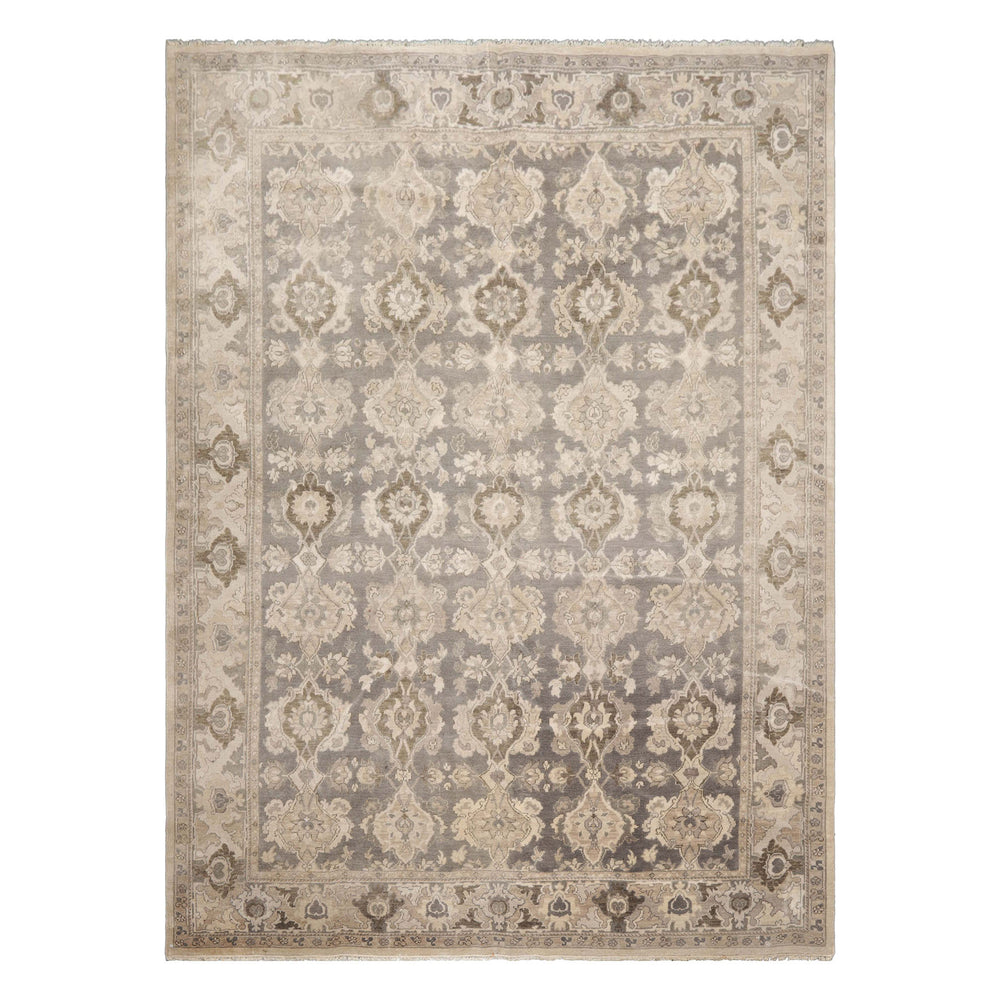 8x11 Gray, Beige, Brown Color Hand Knotted Oushak Wool Traditional Oriental Rug