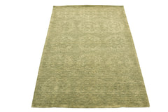 5x8 Tone on Tone Sage, , Color Hand Knotted Tibetan Wool Transitional Oriental Rug