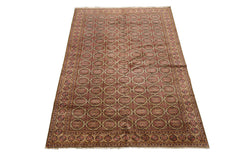 Knotted Rug Beige Hand Knotted 6'5''x9'7" Traditional KeysariWool Oriental Area Rug